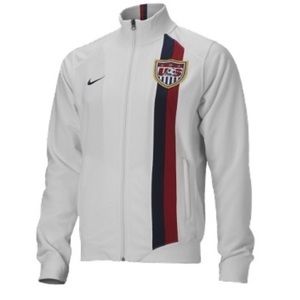Nike men’s team USA soccer zip-up white sweater